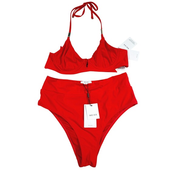 Reiss Other - REISS Red Bikini Set Womens Top US 4 Bottom US 6 NWT Aubrey Annie